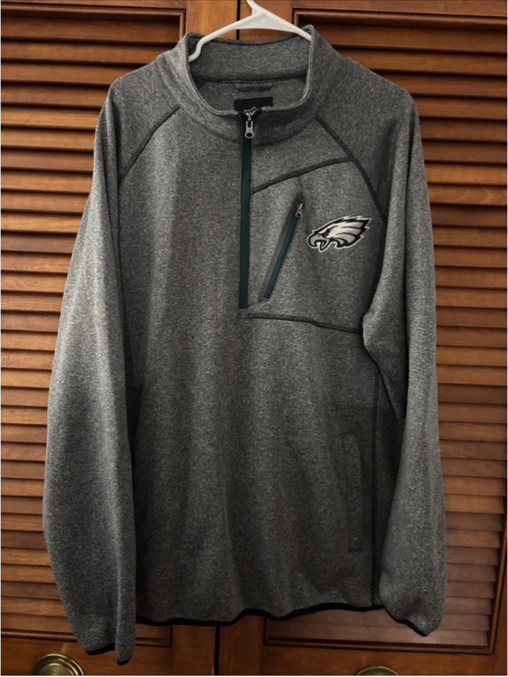 Philadelphia Eagles Gray NFL 1/4 Zip Pullover Size Adult XXL